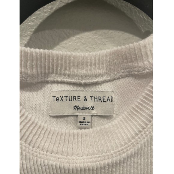 MADEWELL Texture And Thread Knot Long Sleeve Antique White Sweatshirt - Picture 2 of 5